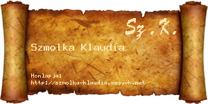 Szmolka Klaudia névjegykártya